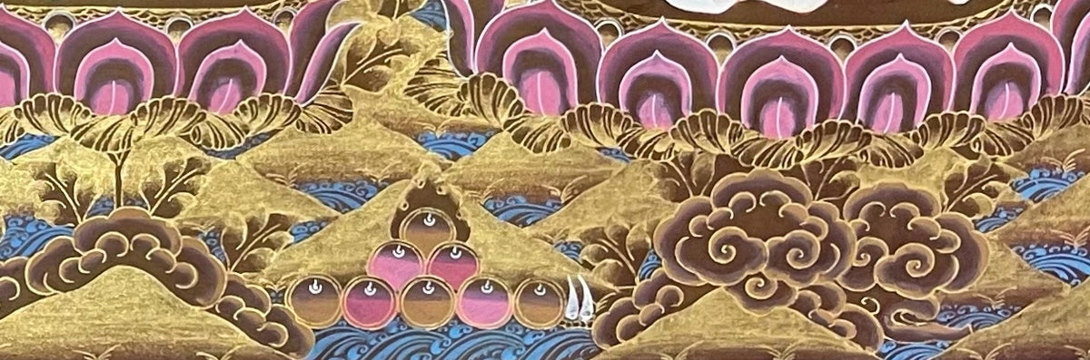 Jambhala Set thangka, detail: bottom-right corner