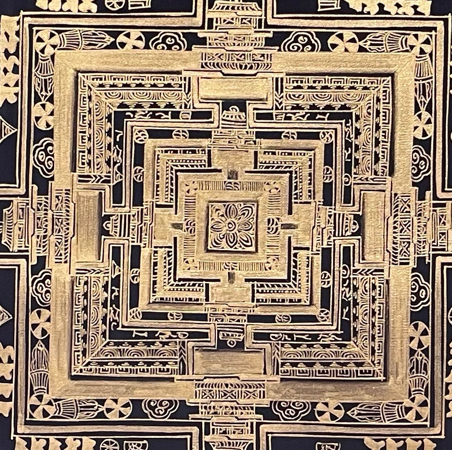 Kalachakra Mandala thangka, detail: centre
