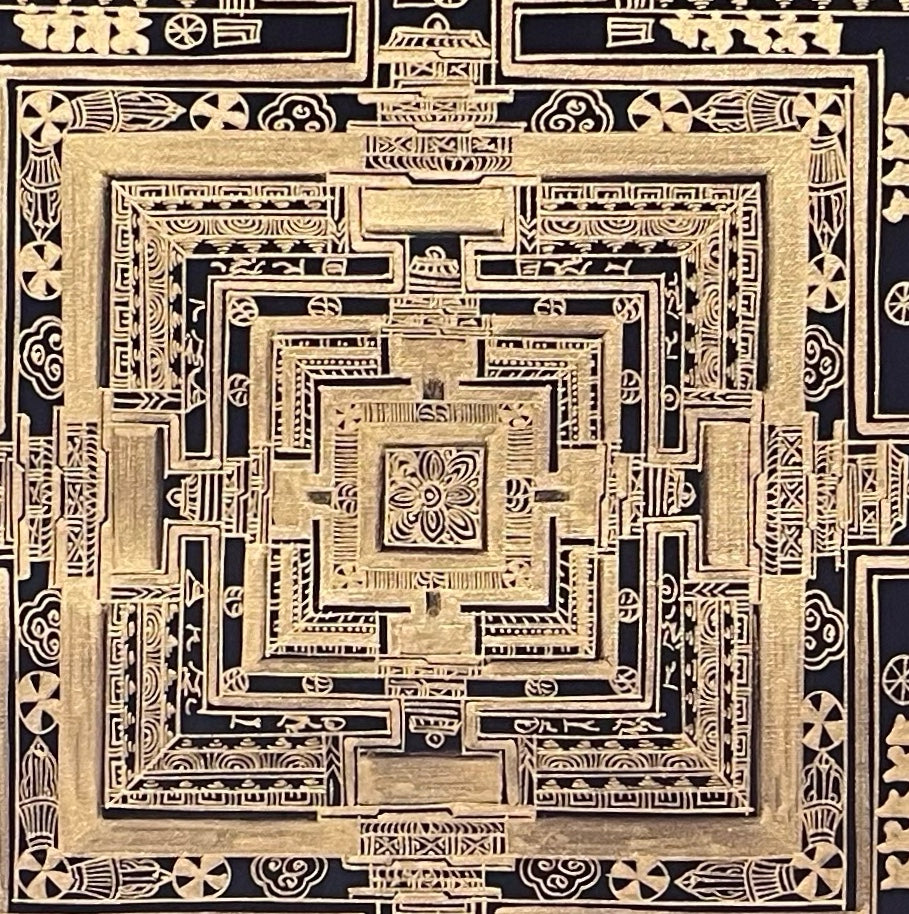 Kalachakra Mandala thangka, detail: centre