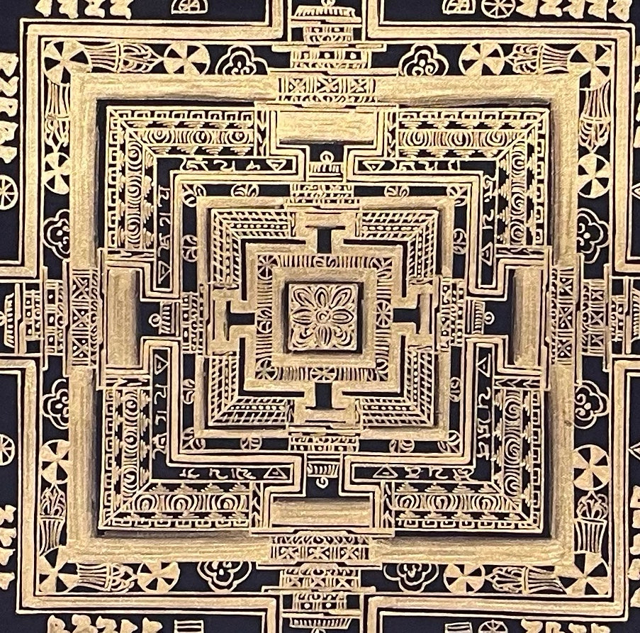 Kalachakra Mandala thangka, detail: centre