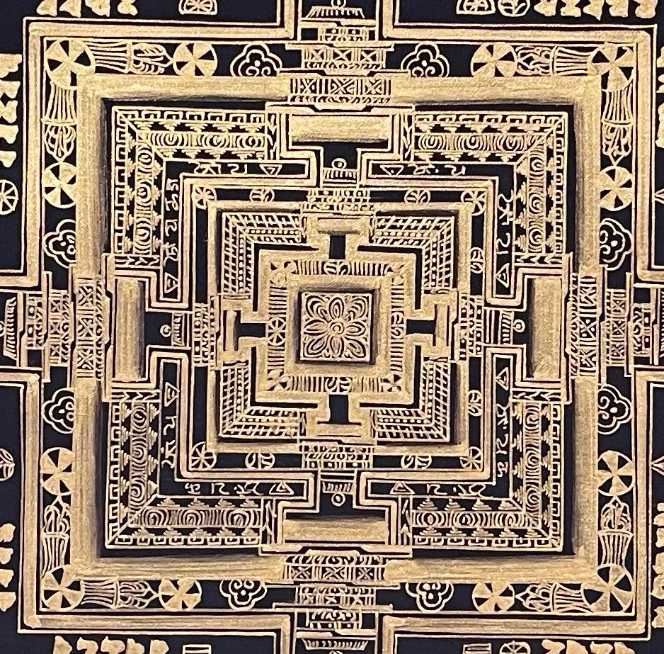 Kalachakra Mandala thangka, detail: centre