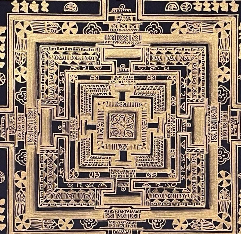 Kalachakra Mandala thangka, detail: centre