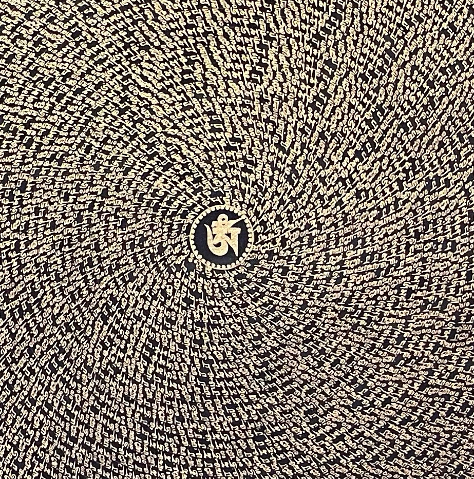 Mantra Mandala thangka, detail: centre