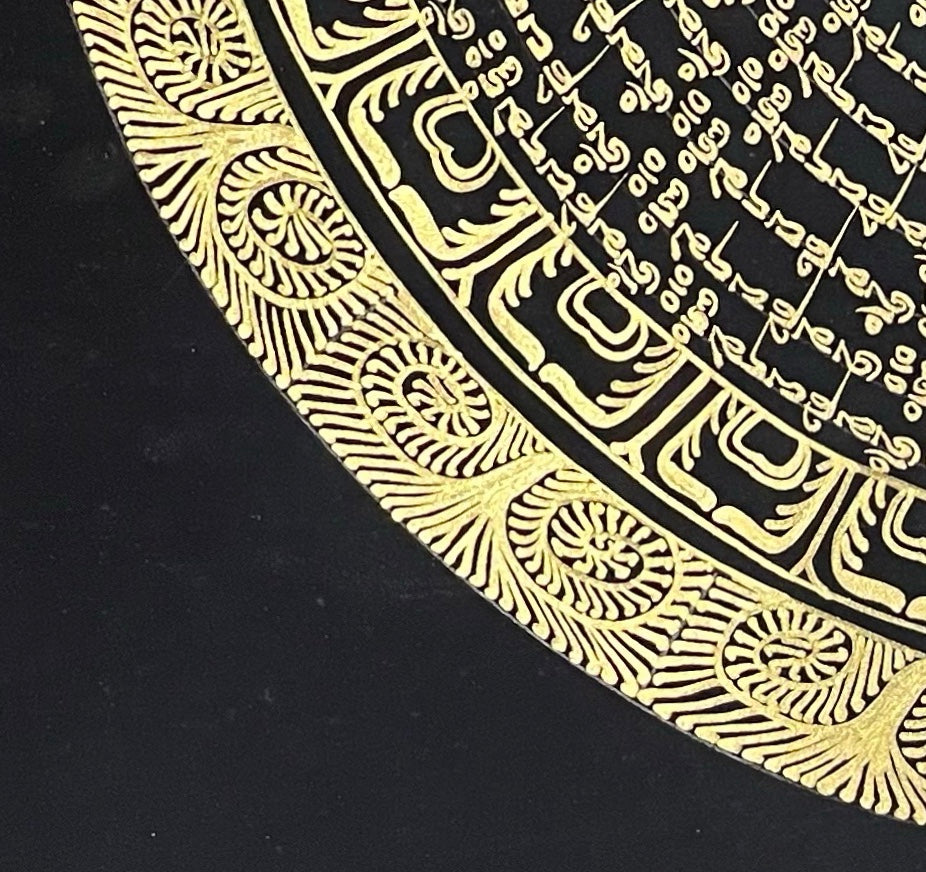 Mantra Mandala thangka, detail: bottom-left corner
