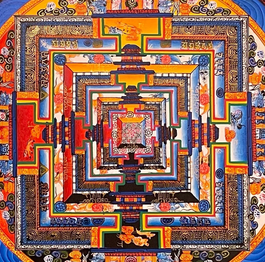 Kalachakra Mandala thangka, detail: centre