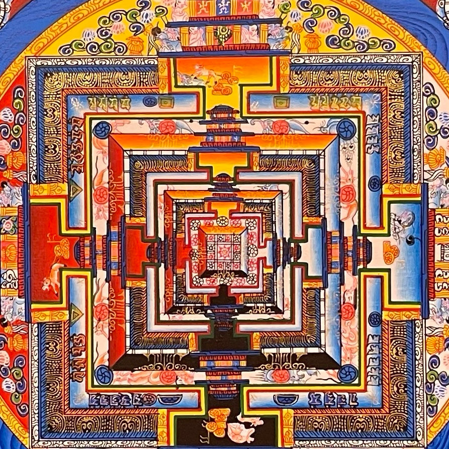 Kalachakra Mandala thangka, detail: centre