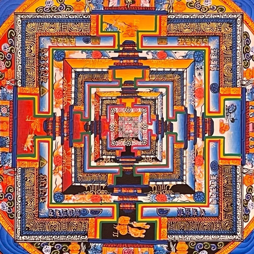 Kalachakra Mandala thangka, detail: centre