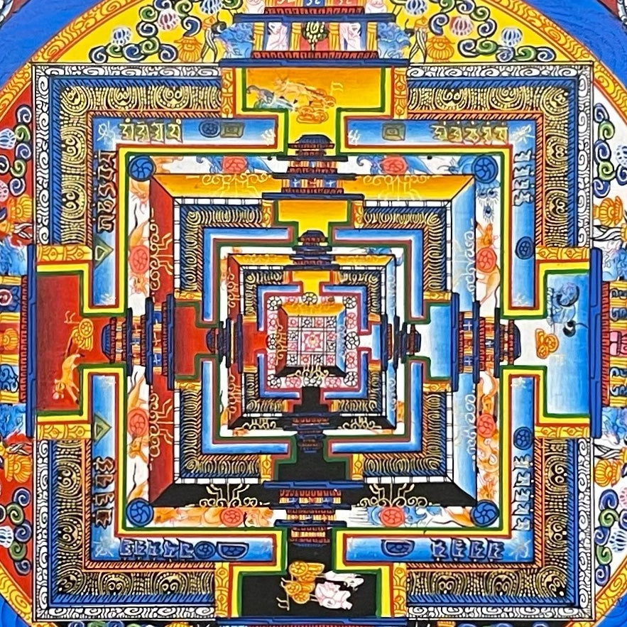 Kalachakra Mandala thangka, detail: centre