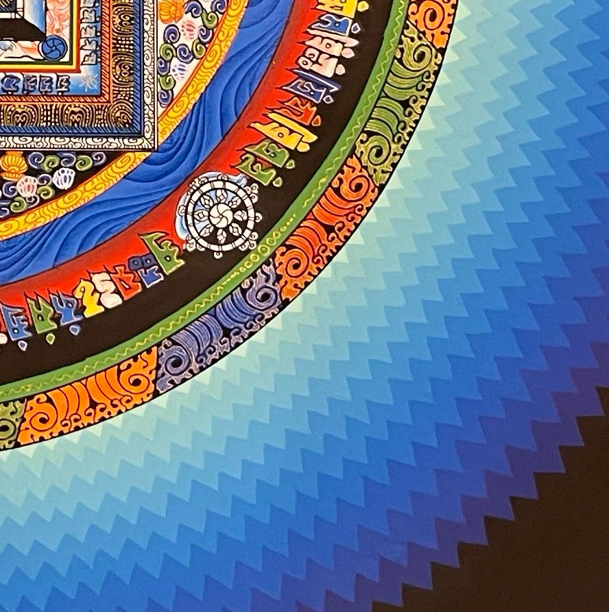 Kalachakra Mandala thangka, detail: bottom-right corner