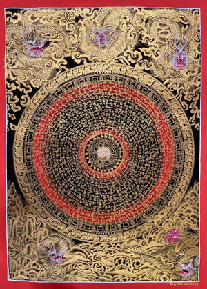 龙纹咒轮坛城唐卡 – 49×68 cm · 大师级 · MH-2610