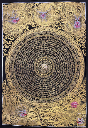 龙纹咒轮坛城唐卡 – 49×68 cm · 大师级 · MH-2617