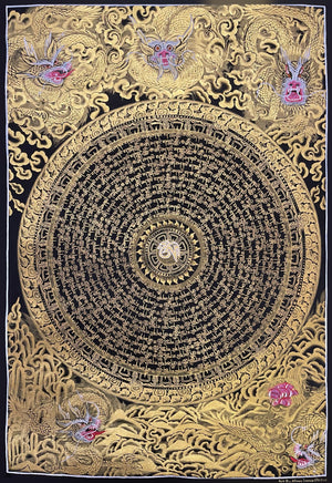 Dragon Mantra Mandala Thangka – 49×68 cm, Master Grade · MH-2617