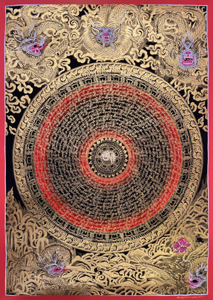 Dragon Mantra Mandala Thangka – 49×67 cm, Master Grade