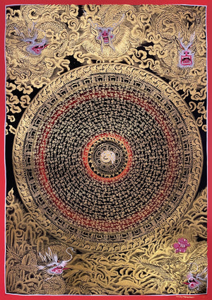 Dragon Mantra Mandala Thangka – 49×68 cm, Master Grade · MH-2619