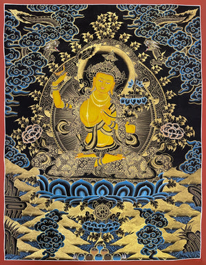 Manjushri Thangka – 52×67 cm, Fine Grade