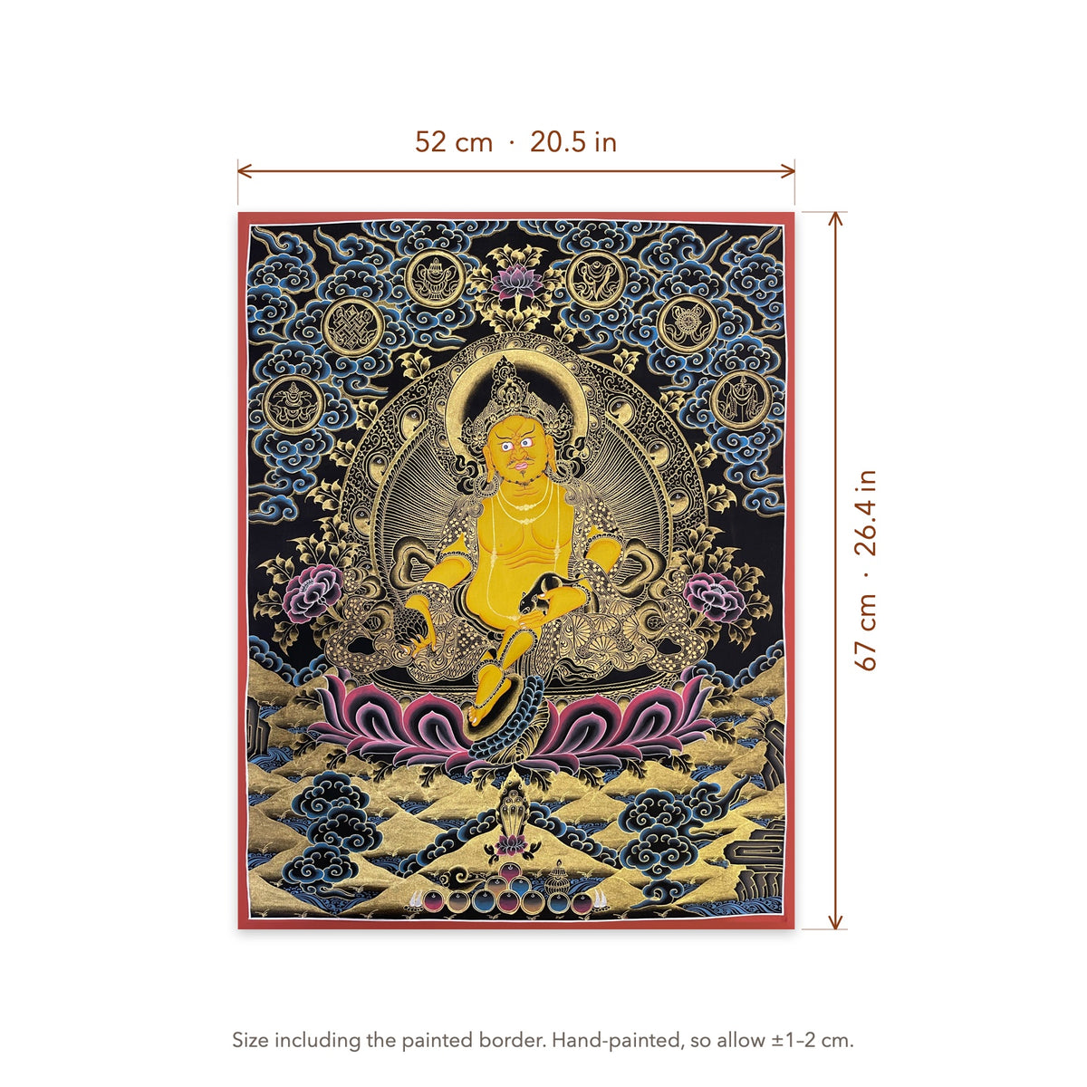 Size diagram: 52 × 67 cm (20.5 × 26.4 in), including the painted border