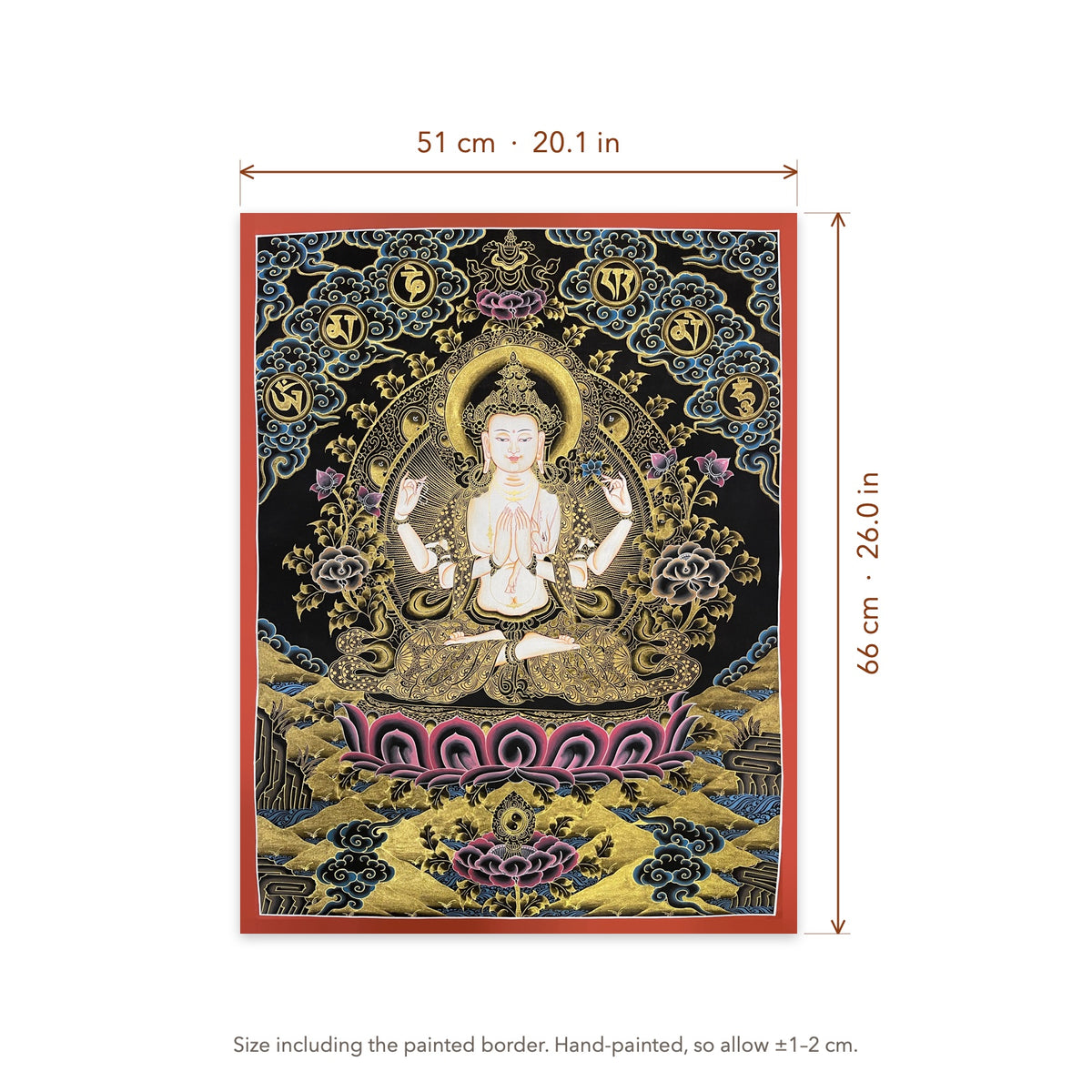 Size diagram: 51 × 66 cm (20.1 × 26.0 in), including the painted border