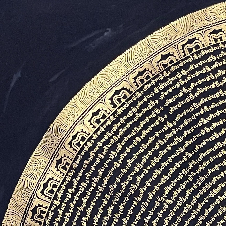 Mantra Mandala thangka, detail: top-left corner