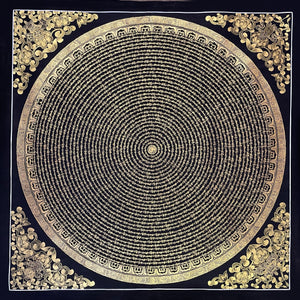 咒轮坛城唐卡 – 107×107 cm · 精品