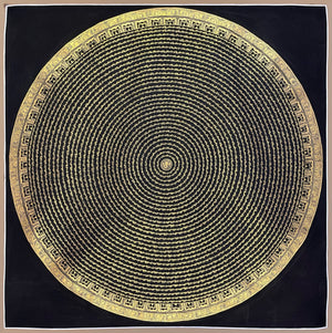 Mantra Mandala Thangka – 107×107 cm, Classic Grade