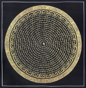 Mantra Mandala Thangka – 107×107 cm, Classic Grade · MH-2639