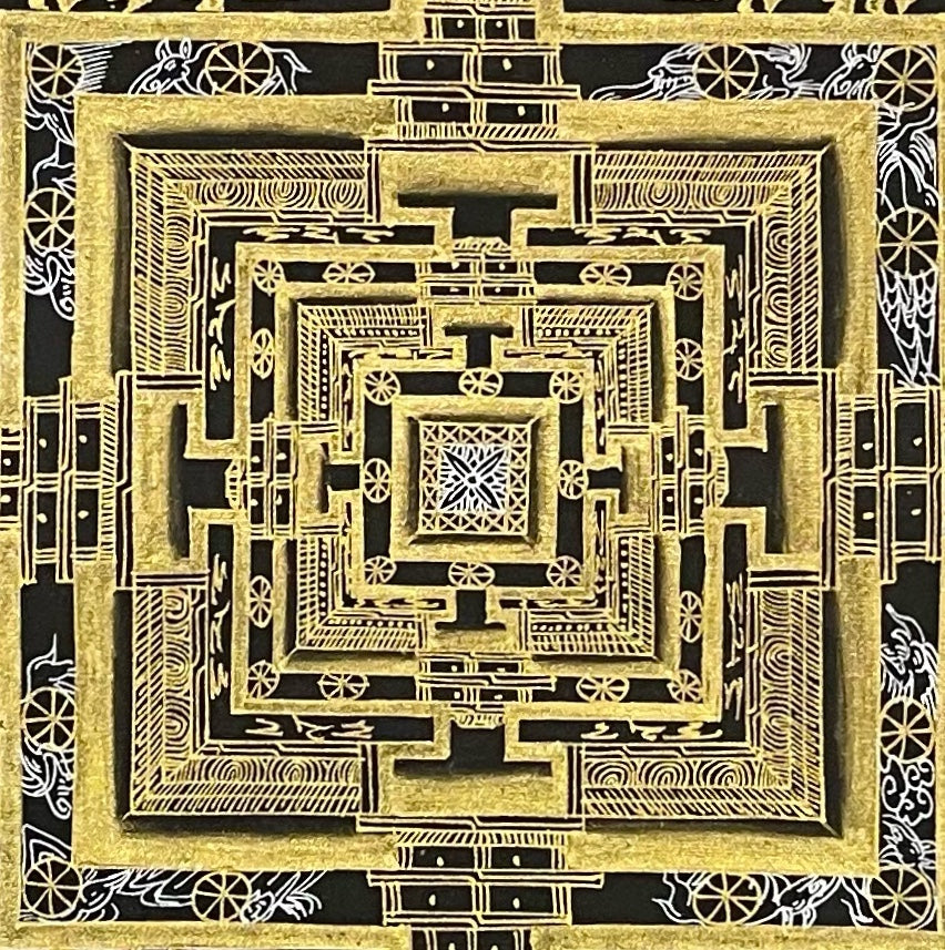Kalachakra Mandala thangka, detail: centre