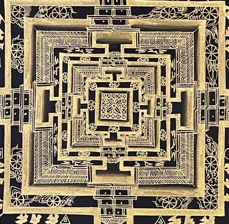 Kalachakra Mandala thangka, detail: centre