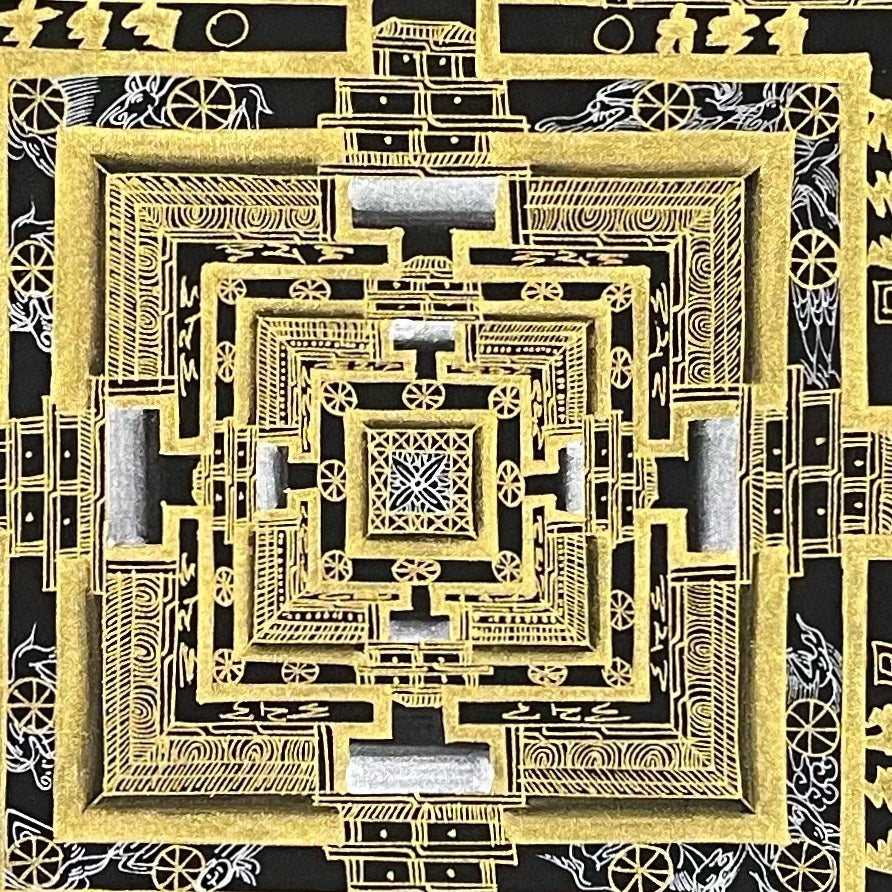 Kalachakra Mandala thangka, detail: centre