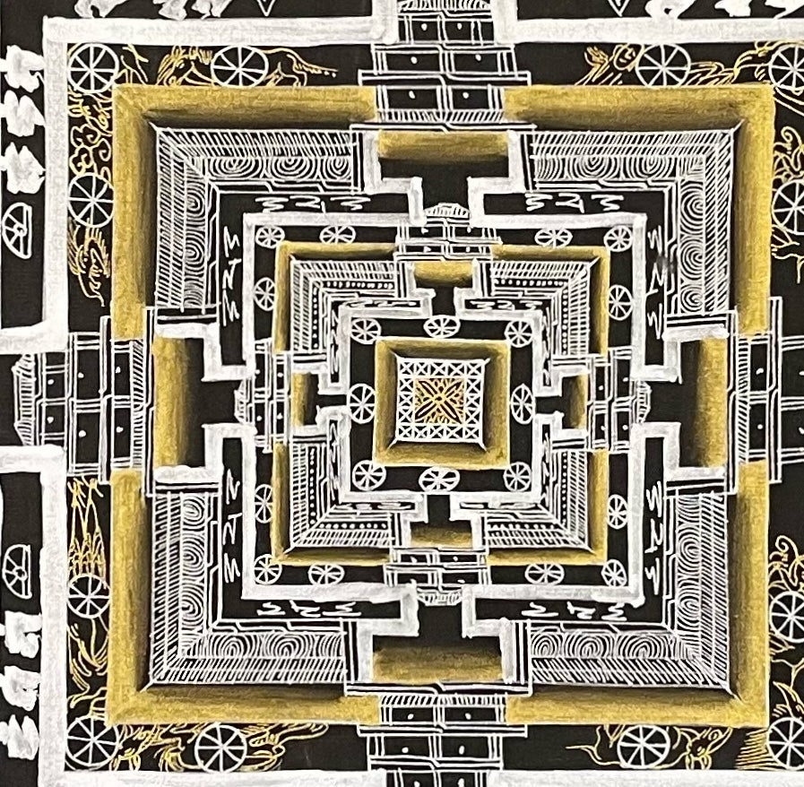 Kalachakra Mandala thangka, detail: centre