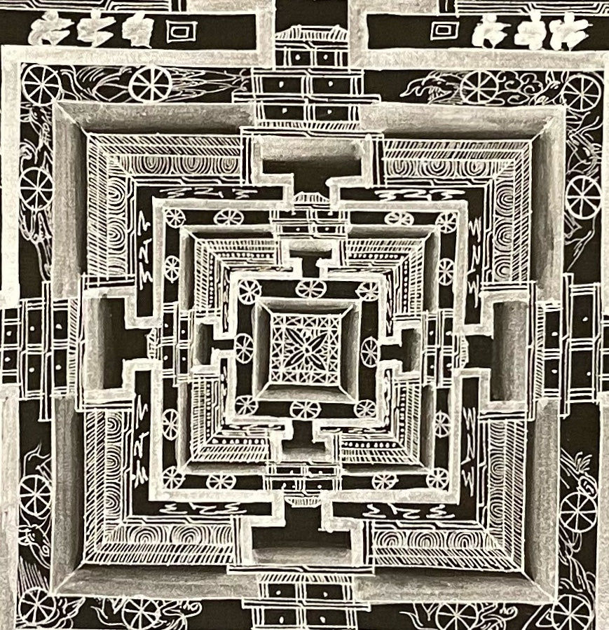 Kalachakra Mandala thangka, detail: centre