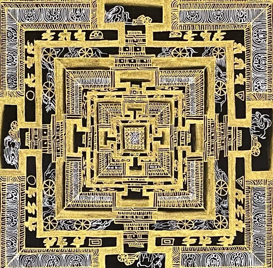 Kalachakra Mandala thangka, detail: centre