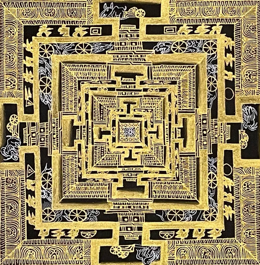 Kalachakra Mandala thangka, detail: centre