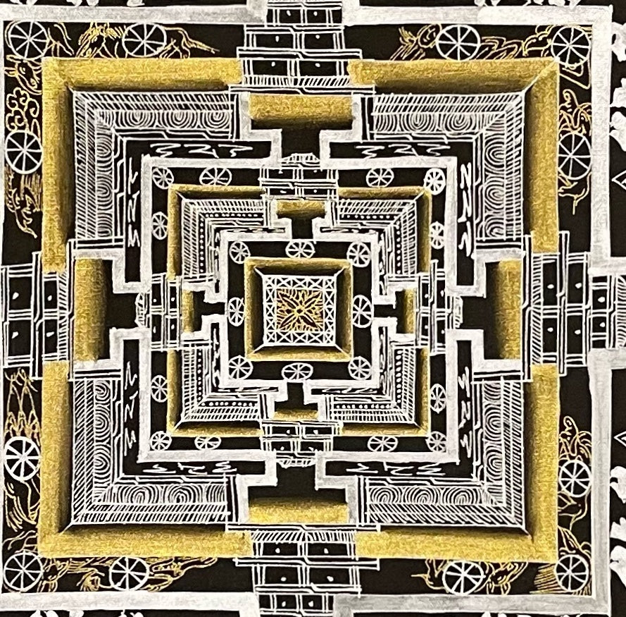 Kalachakra Mandala thangka, detail: centre