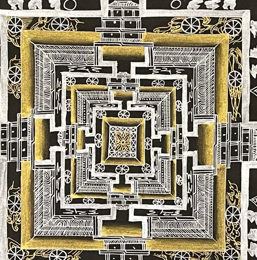 Kalachakra Mandala thangka, detail: centre