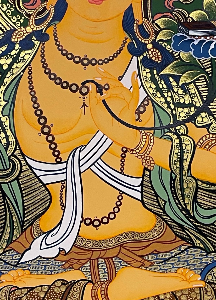 Manjushri thangka, detail: centre