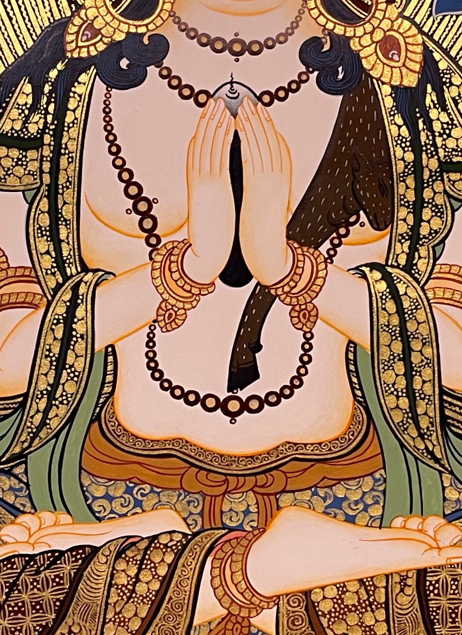 Chenrezig thangka, detail: centre