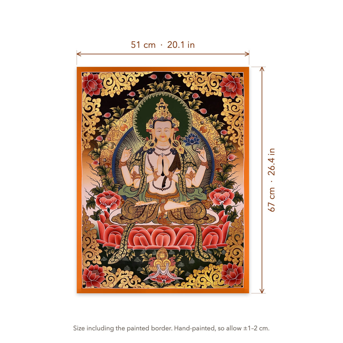 Size diagram: 51 × 67 cm (20.1 × 26.4 in), including the painted border