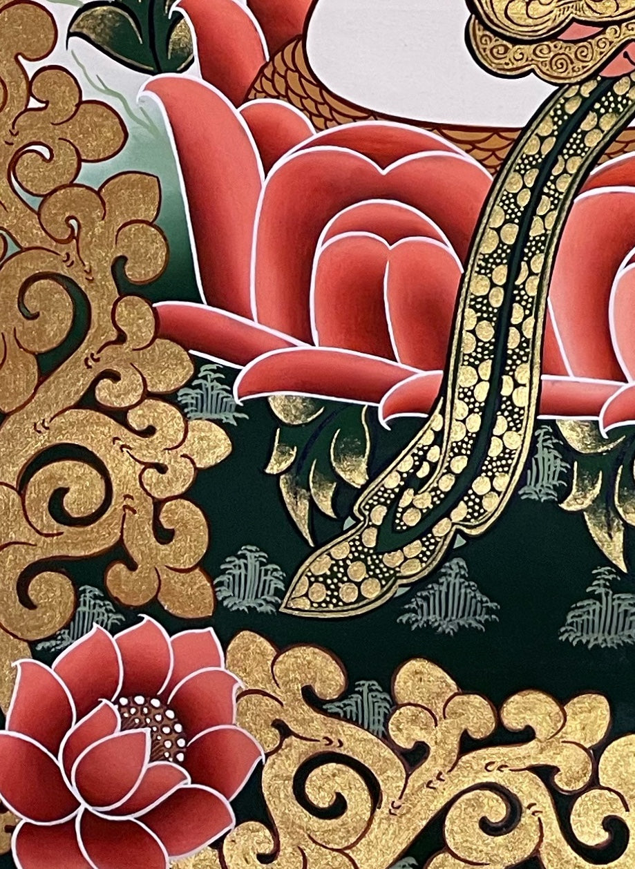 Jambhala thangka, detail: bottom-left corner