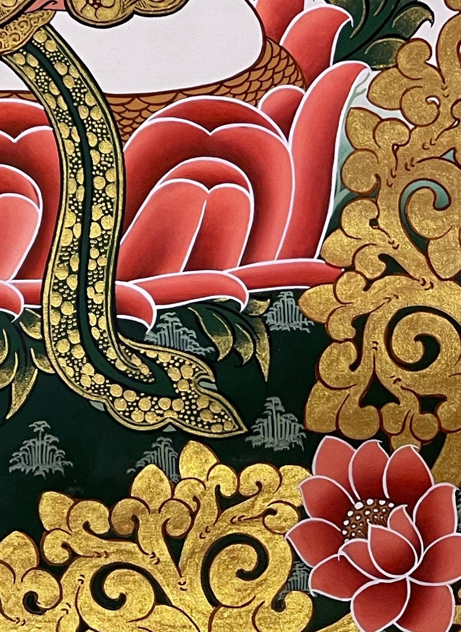 Jambhala thangka, detail: bottom-right corner
