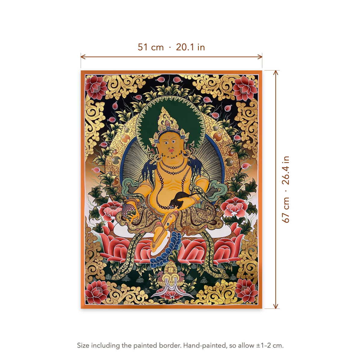 Size diagram: 51 × 67 cm (20.1 × 26.4 in), including the painted border