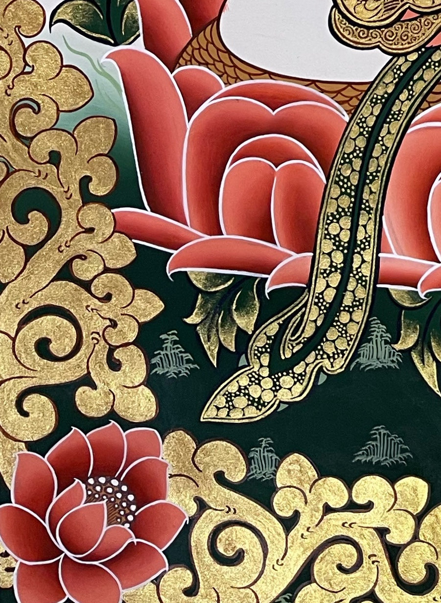 Jambhala thangka, detail: bottom-left corner