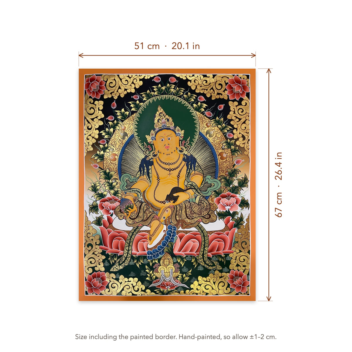 Size diagram: 51 × 67 cm (20.1 × 26.4 in), including the painted border