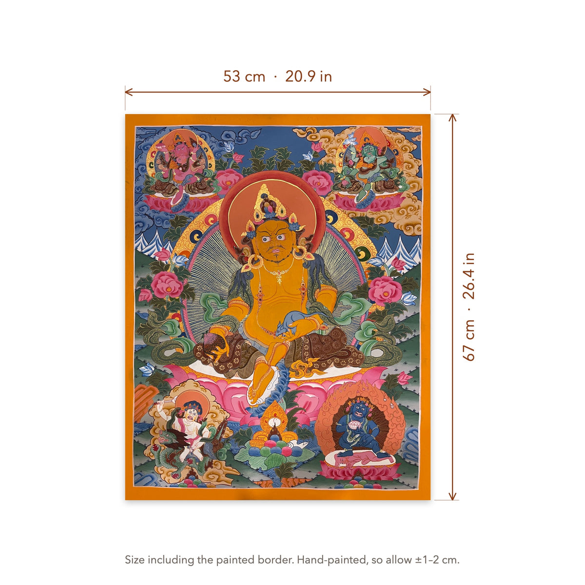 Size diagram: 53 × 67 cm (20.9 × 26.4 in), including the painted border