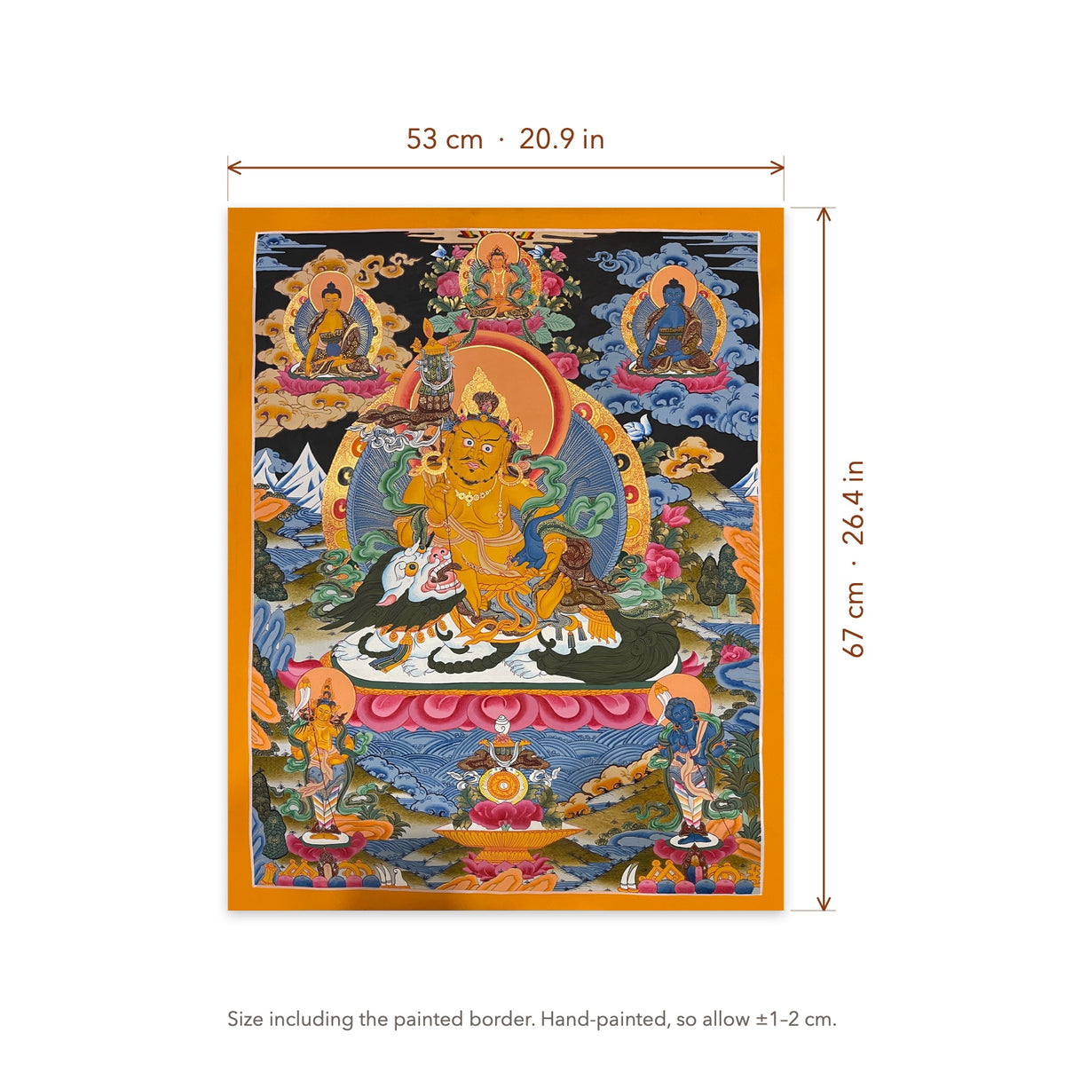 Size diagram: 53 × 67 cm (20.9 × 26.4 in), including the painted border