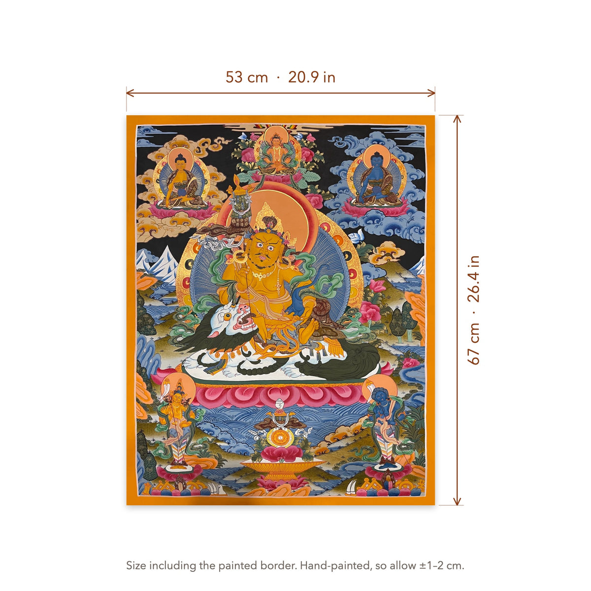 Size diagram: 53 × 67 cm (20.9 × 26.4 in), including the painted border