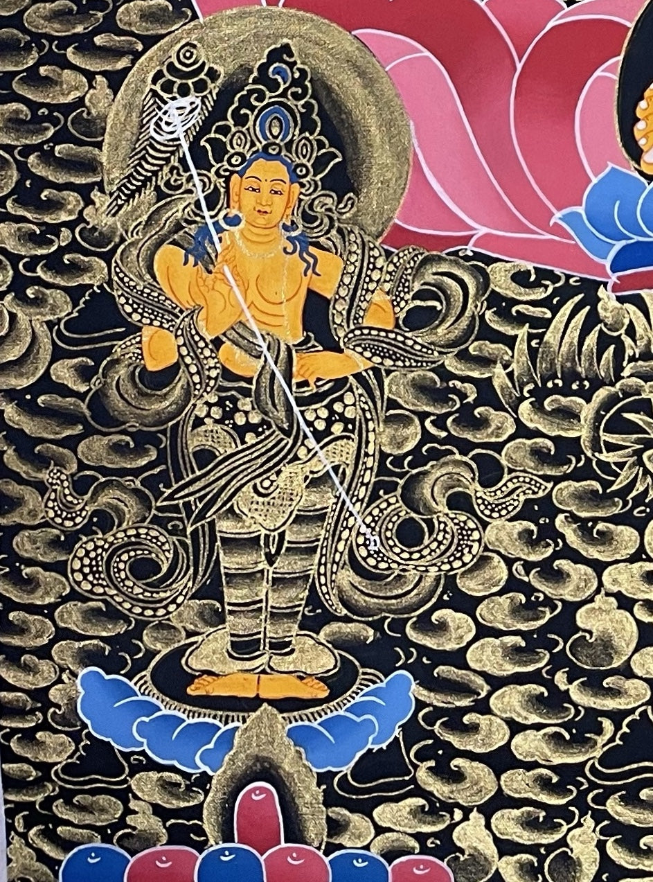 Jambhala thangka, detail: bottom-left corner