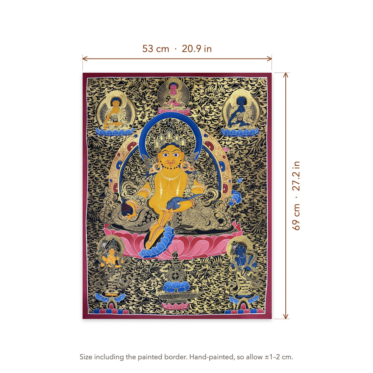 Size diagram: 53 × 69 cm (20.9 × 27.2 in), including the painted border