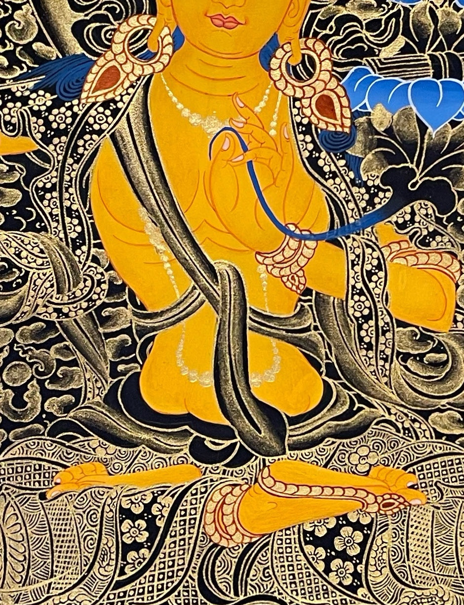 Manjushri thangka, detail: centre