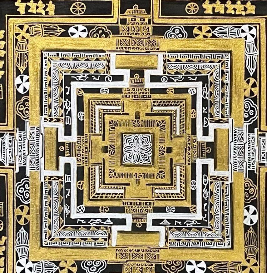 Kalachakra Mandala thangka, detail: centre