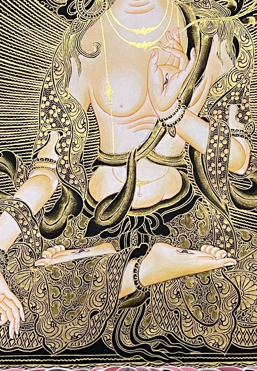 White Tara thangka, detail: centre